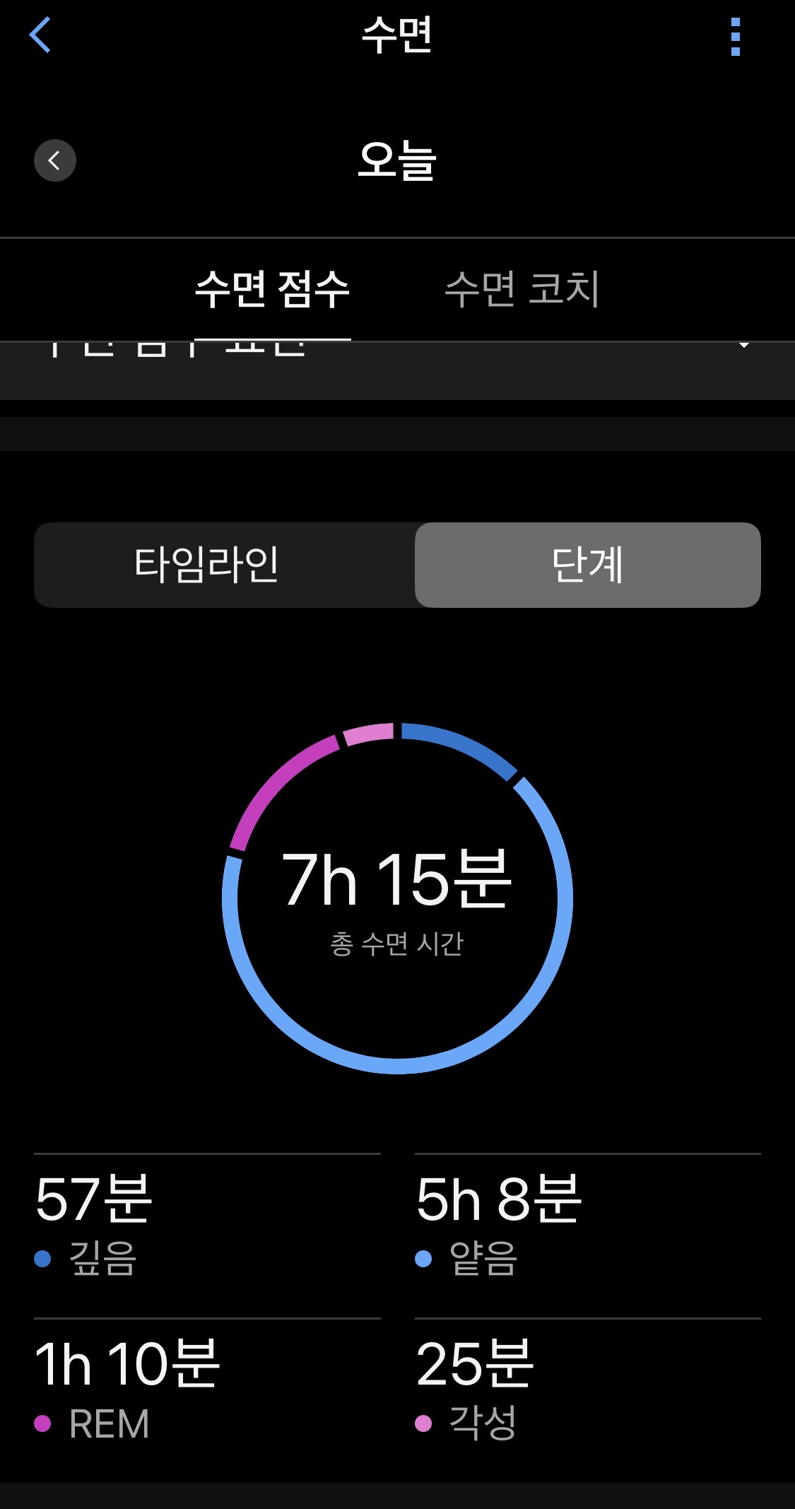 중년 수면의 질